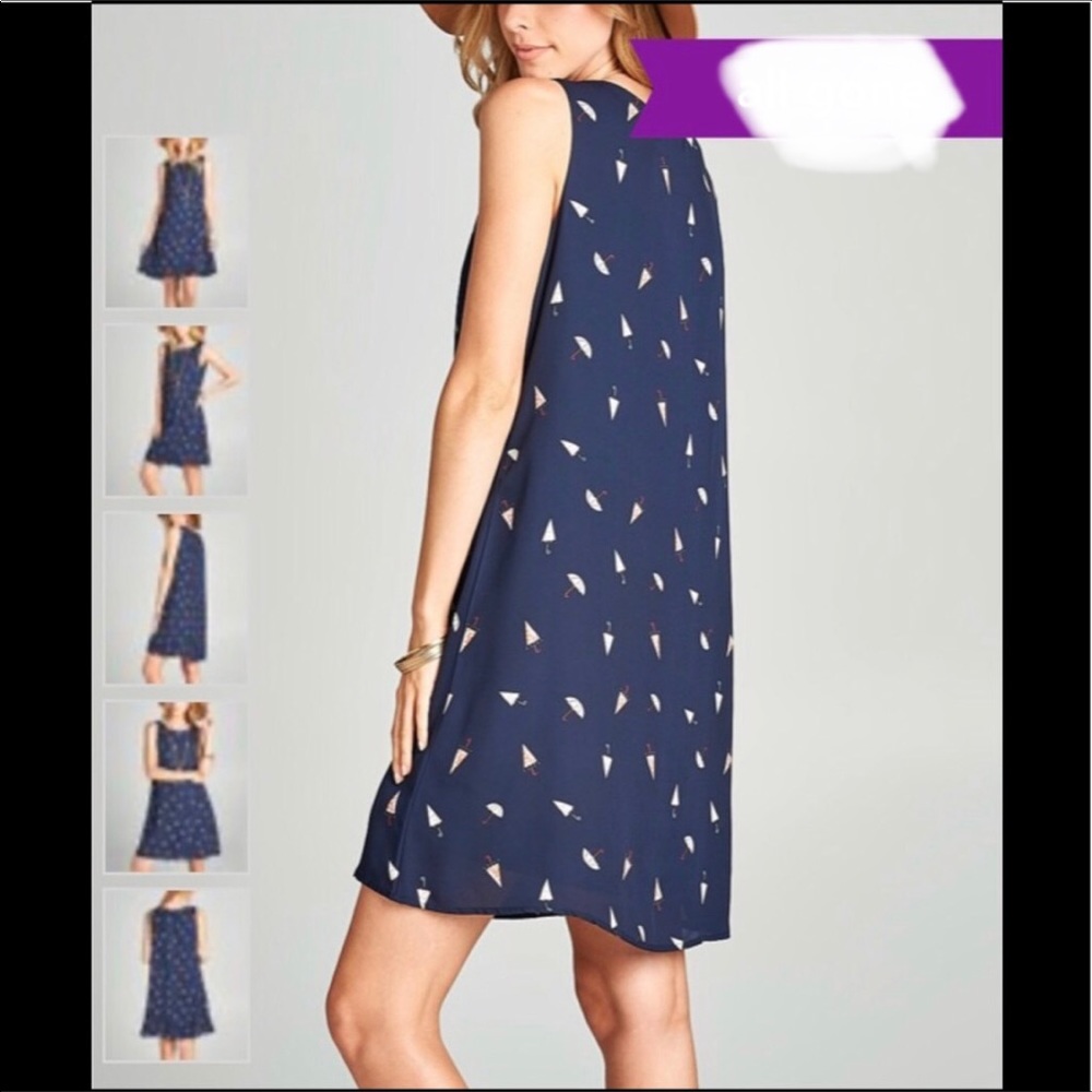 Love Kuza Navy Umbrella Shift Dress. - Picture 3 of 12
